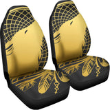Golden Bohemian Howling Wolf Print Universal Fit Car Seat Covers 102422