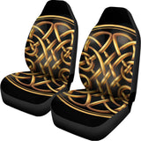 Golden Celtic Knot Print Universal Fit Car Seat Covers 102422