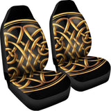 Golden Celtic Knot Print Universal Fit Car Seat Covers 102422