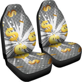 Golden Dollar Sign Explosion Print Universal Fit Car Seat Covers 102422