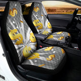 Golden Dollar Sign Explosion Print Universal Fit Car Seat Covers 102422