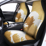 Golden Kanagawa Wave Print Universal Fit Car Seat Covers 102422