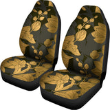 Golden Orchid Pattern Print Universal Fit Car Seat Covers 102422