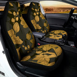 Golden Orchid Pattern Print Universal Fit Car Seat Covers 102422