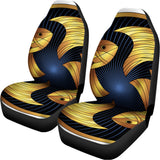 Golden Pisces Zodiac Sign Print Universal Fit Car Seat Covers 102422