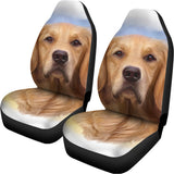 Golden Retriever Portrait Print Universal Fit Car Seat Covers 102422