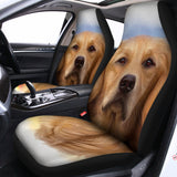 Golden Retriever Portrait Print Universal Fit Car Seat Covers 102422
