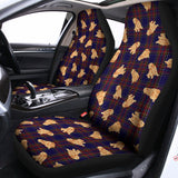 Golden Retriever Tartan Pattern Print Universal Fit Car Seat Covers 102422