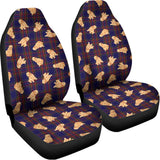 Golden Retriever Tartan Pattern Print Universal Fit Car Seat Covers 102422