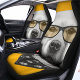 Golden Retriever With Glasses Print Universal Fit Car Seat Covers 102422