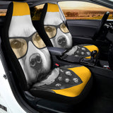 Golden Retriever With Glasses Print Universal Fit Car Seat Covers 102422
