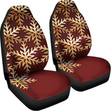 Golden Snowflake Print Universal Fit Car Seat Covers 102422