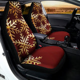 Golden Snowflake Print Universal Fit Car Seat Covers 102422
