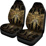 Golden Spiritual Dragonfly Print Universal Fit Car Seat Covers 102422