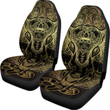 Golden Spiritual Elephant Print Universal Fit Car Seat Covers 102422