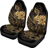 Golden Spiritual Koi Carp Print Universal Fit Car Seat Covers 102422
