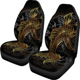 Golden Spiritual Koi Fish Print Universal Fit Car Seat Covers 102422