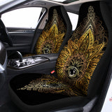 Golden Spiritual Lotus Print Universal Fit Car Seat Covers 102422