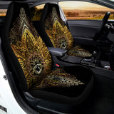 Golden Spiritual Lotus Print Universal Fit Car Seat Covers 102422