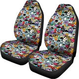 Graffiti Cartoon Characters Print Universal Fit Car Seat Covers 102422