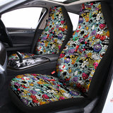 Graffiti Cartoon Characters Print Universal Fit Car Seat Covers 102422