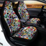 Graffiti Cartoon Characters Print Universal Fit Car Seat Covers 102422