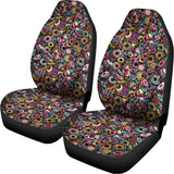Graffiti Donut Pattern Print Universal Fit Car Seat Covers 102422