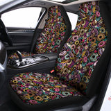 Graffiti Donut Pattern Print Universal Fit Car Seat Covers 102422