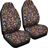 Graffiti Donut Pattern Print Universal Fit Car Seat Covers 102422