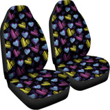 Graffiti Heart Pattern Print Universal Fit Car Seat Covers 102422