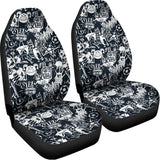 Graffiti Monster Characters Print Universal Fit Car Seat Covers 102422
