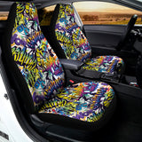 Graffiti Text Pattern Print Universal Fit Car Seat Covers 102422