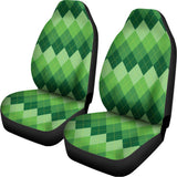 Grass Green Argyle Pattern Print Universal Fit Car Seat Covers 102422