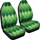 Grass Green Argyle Pattern Print Universal Fit Car Seat Covers 102422