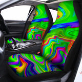 Green Abstract Liquid Trippy Print Universal Fit Car Seat Covers 102422