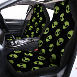 Green Alien Face Pattern Print Universal Fit Car Seat Covers 102422