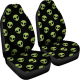 Green Alien Face Pattern Print Universal Fit Car Seat Covers 102422