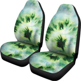 Green And Black Acid Wash Tie Dye Print Universal Fit Car Seat Covers 102422
