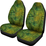 Green And Black African Ethnic Print Universal Fit Car Seat Covers 102422