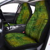 Green And Black African Ethnic Print Universal Fit Car Seat Covers 102422