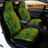 Green And Black African Ethnic Print Universal Fit Car Seat Covers 102422