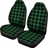 Green And Black Buffalo Check Print Universal Fit Car Seat Covers 102422