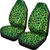 Green And Black Cheetah Print Universal Fit Car Seat Covers 102422
