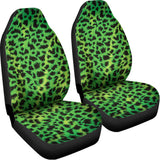 Green And Black Cheetah Print Universal Fit Car Seat Covers 102422