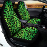 Green And Black Cheetah Print Universal Fit Car Seat Covers 102422