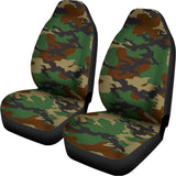 Green And Brown Camouflage Print Universal Fit Car Seat Covers 102422