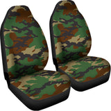Green And Brown Camouflage Print Universal Fit Car Seat Covers 102422