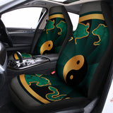 Green And Gold Chinese Zodiac Print Universal Fit Car Seat Covers 102422