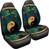 Green And Gold Chinese Zodiac Print Universal Fit Car Seat Covers 102422