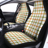 Green And Orange Tattersall Print Universal Fit Car Seat Covers 102422